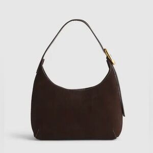 Madewell Sculptural Shoulder Bag - brown suede